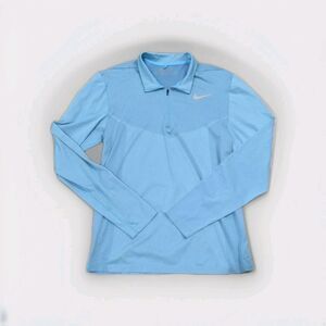 Nike Men's Golf Dri-Fit Knit 1/4 Zip Pullover Lightweight Shirt Blue Size XL
